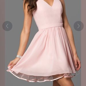 Light pink Short Chiffon Dress with Lace Racerback